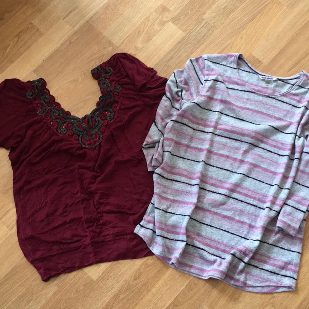 Two women’s shirts size 12.